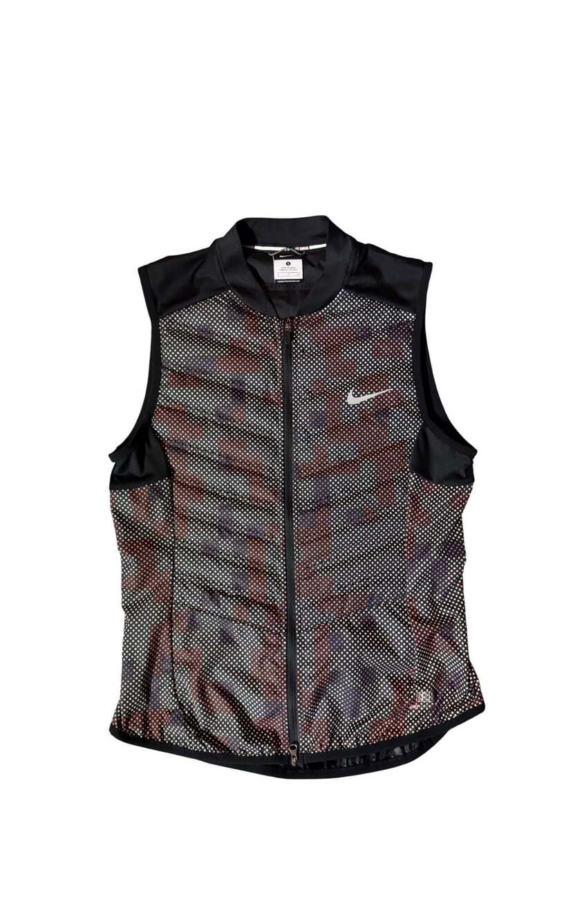 Nike Aeroloft Flash Vest Size S Black Reflective Goose Down